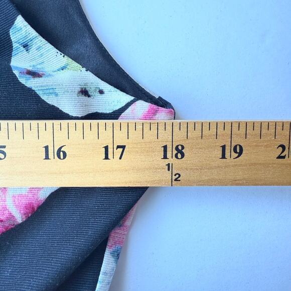 WHBM Black Floral Fit & Flare Dress 8 with Pockets Romantic Garden Party - Picture 12 of 14